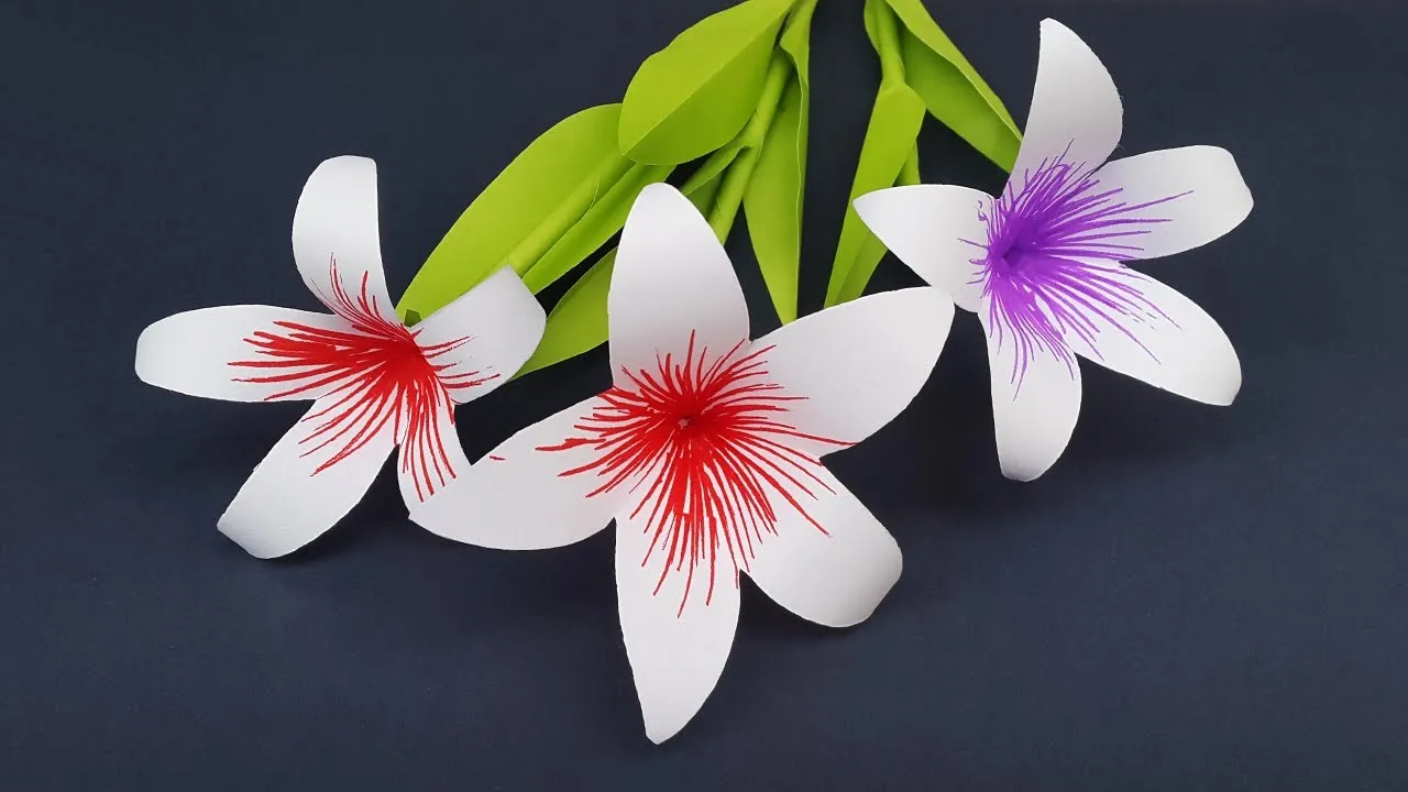 Stick Paper Flower Making Tutorial | How To Make Beautiful Flower With Paper | DIY Paper Flowers