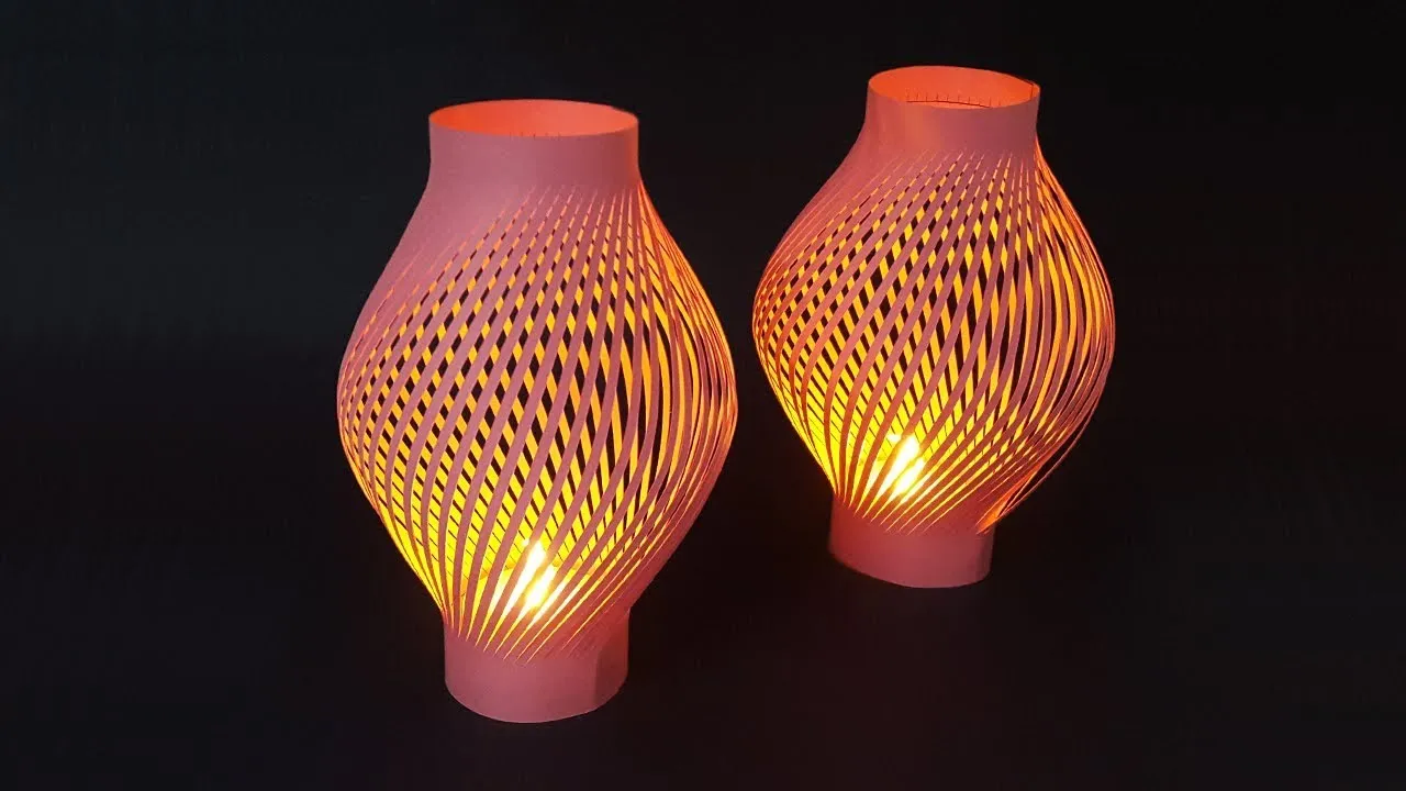 How To Make Paper Lantern For Decoration Ideas (Diwali And Christmas) | Night Lamp With Paper