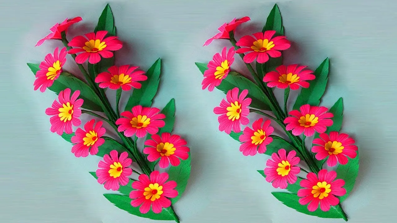 Paper Flowers Decor | Very Easy Paper Flower Making Step By Step | DIY Paper Crafts