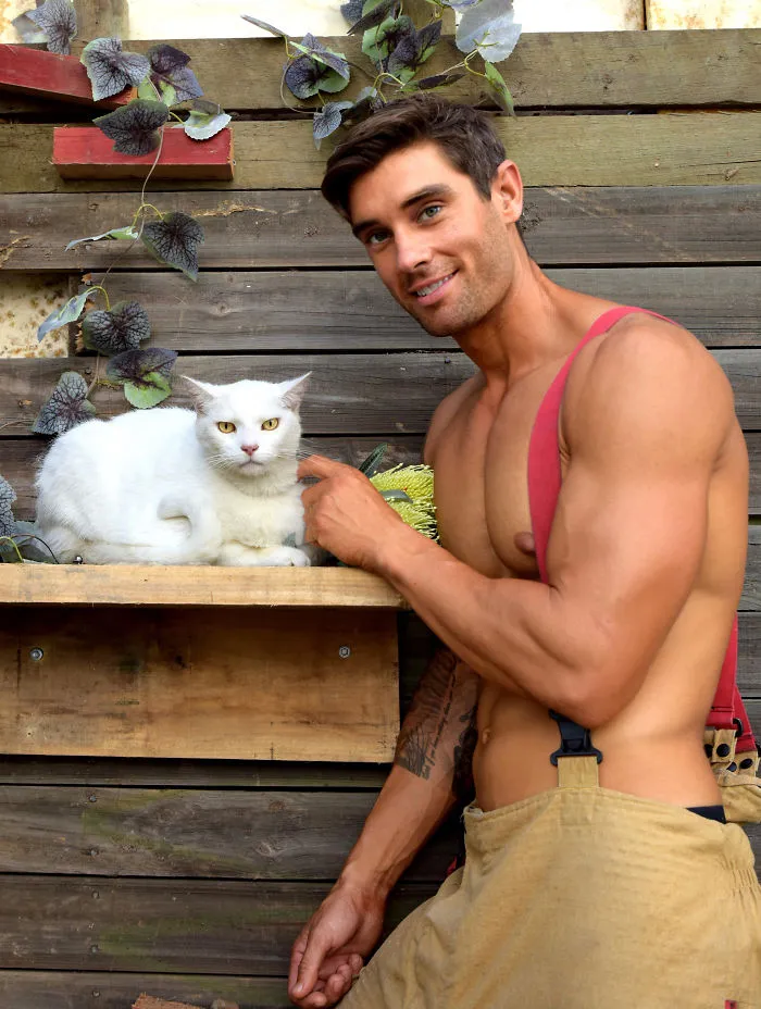 Australian Firefighters Pose With Animals For 2020 Charity Calendar, And The Photos Are So Hot They May Start Fires