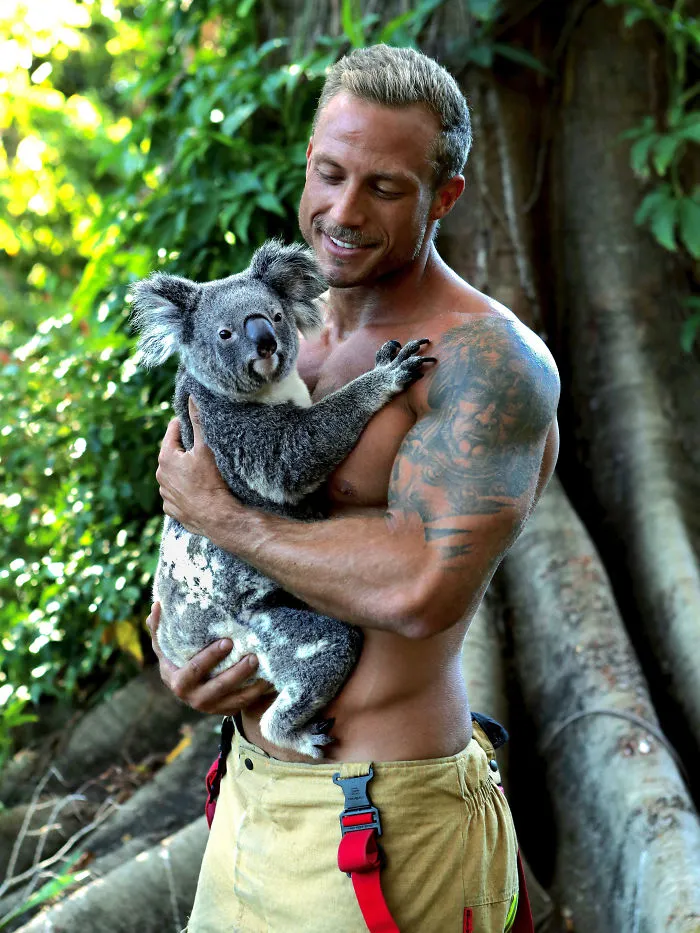 Australian Firefighters Pose With Animals For 2020 Charity Calendar, And The Photos Are So Hot They May Start Fires