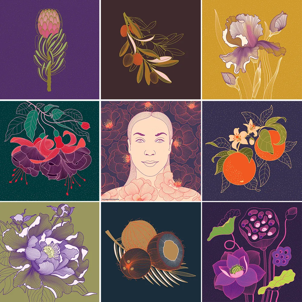 Illustrations From Adept Lines & Botanical Addict