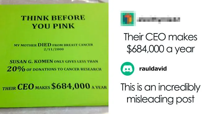 Poster Calling Breast Cancer Charity A 'Scam' Goes Viral, Then Someone Explains Why It's Wrong