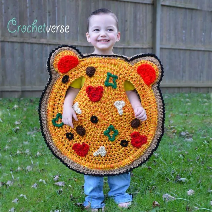 Disfraz de ganchillo de pizza