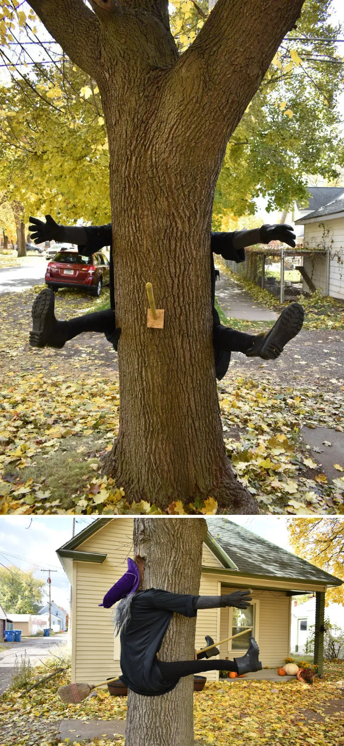 Decoración Casera De Una Bruja De Halloween 