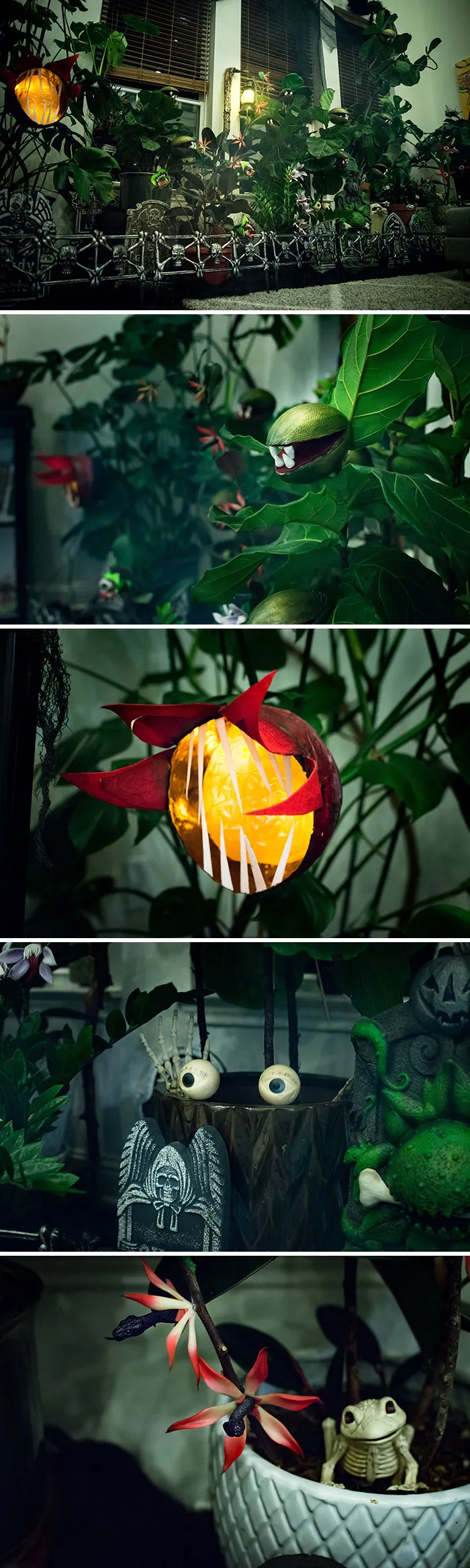 Mi Esposa Decidió Vestir Las Plantas De Su Casa Para Halloween. Ahora Tenemos Un Bosque Encantado En Nuestra Sala De Estar
