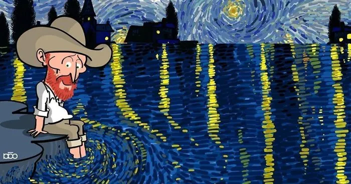 Dutch Artist Creates Illustrations Showing A Van Gogh You Have Never Seen