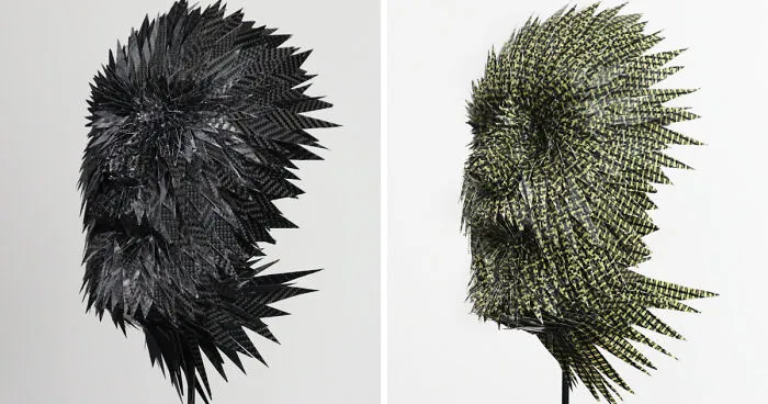 I Show My Contemporary Masks From Epoxy Resin And Fibers