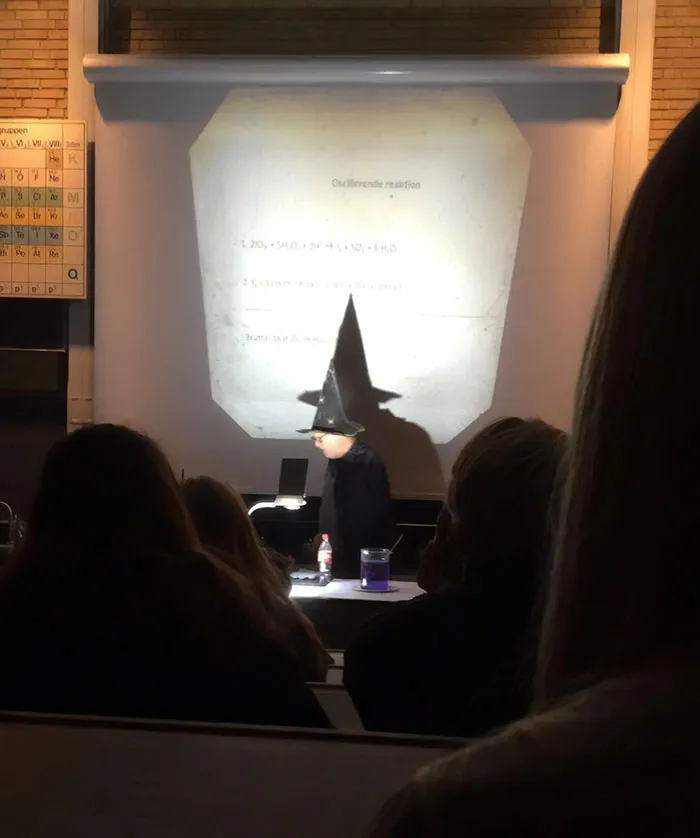 Our Professor Wears His Hat And Cape Every Time He Conducts An Experiment