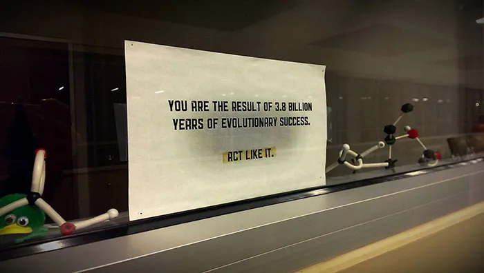 Spotted In The Window Of A Biology Professor Office At A Community College