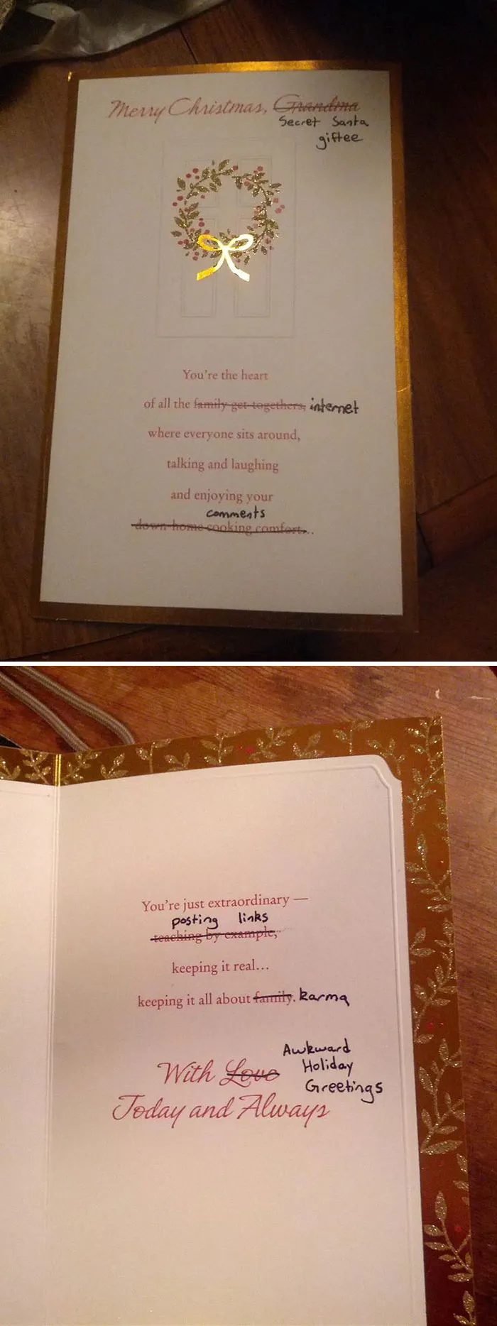 I Found The Perfect Holiday Card To Include With My Secret Santa Gifts