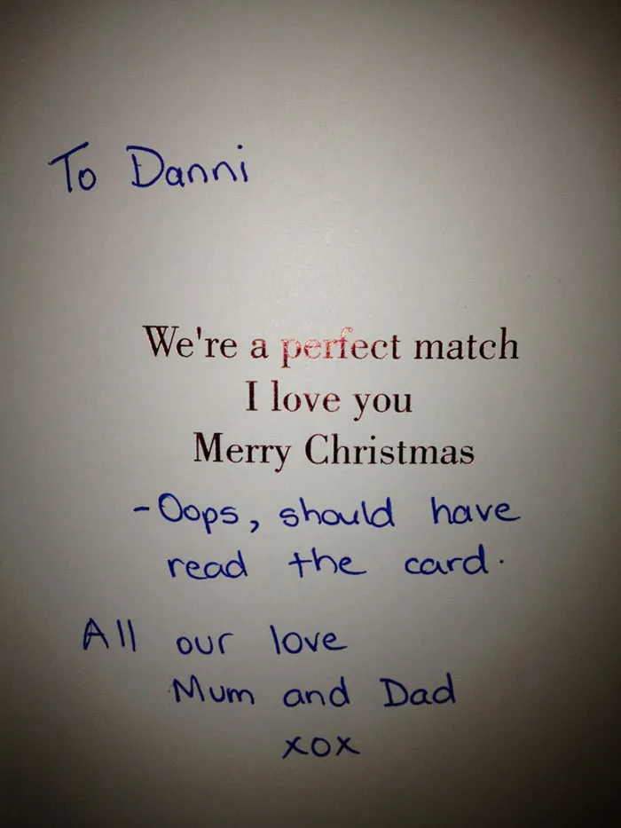 My Fiancé Just Got This Card From Her Parents And The Inside Made Us Lol