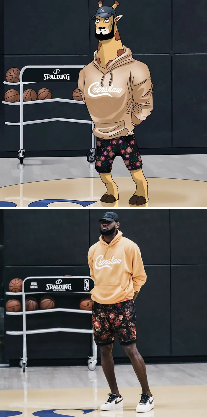 LeBron James Had His Instagram Recreated In A Cartoony Animal Style By A Fan Who's An Artist