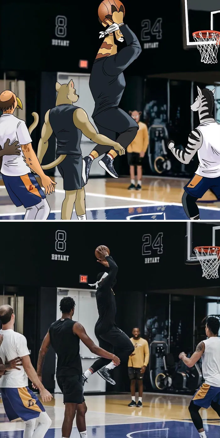 LeBron James Had His Instagram Recreated In A Cartoony Animal Style By A Fan Who's An Artist