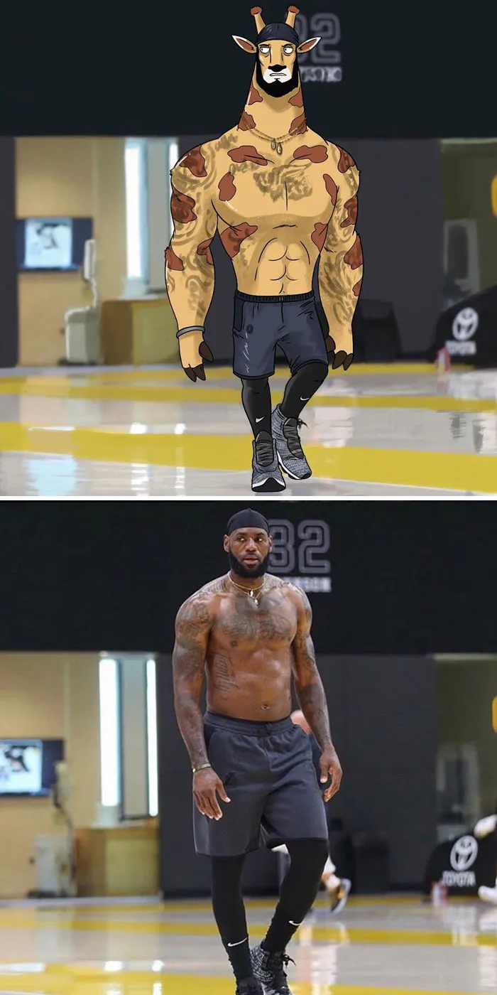 LeBron James Had His Instagram Recreated In A Cartoony Animal Style By A Fan Who's An Artist