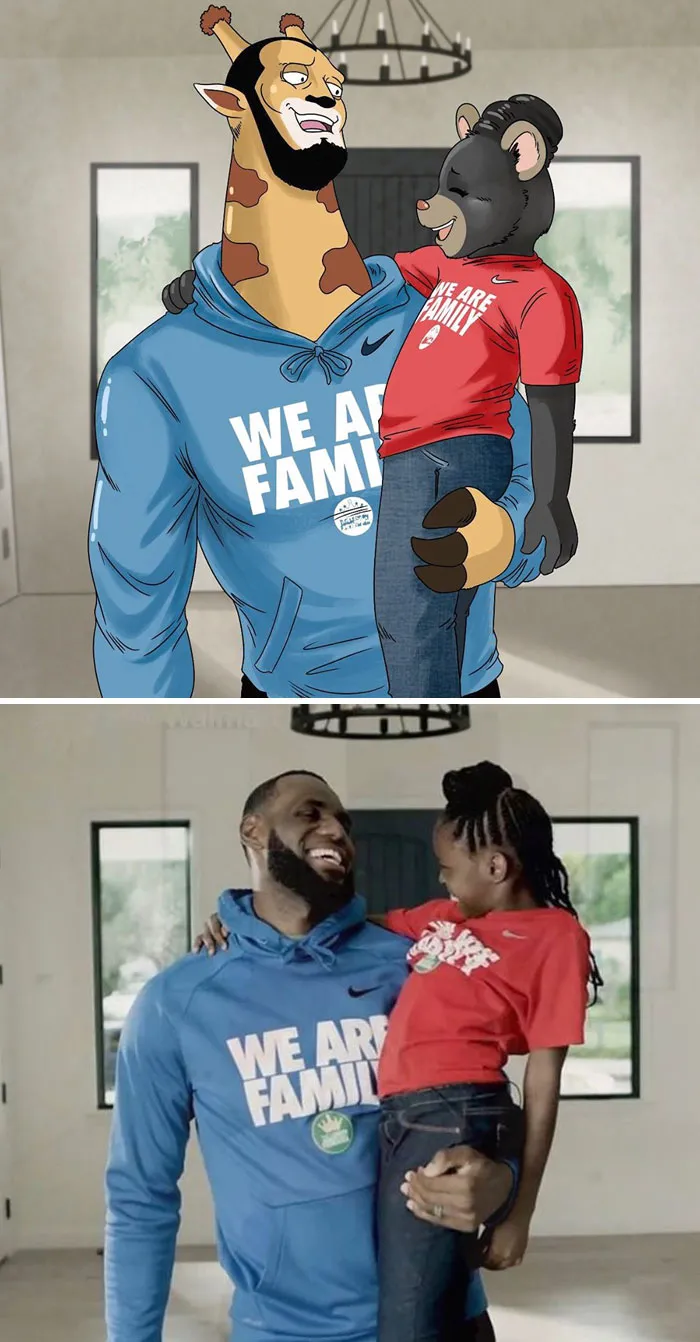LeBron James Had His Instagram Recreated In A Cartoony Animal Style By A Fan Who's An Artist