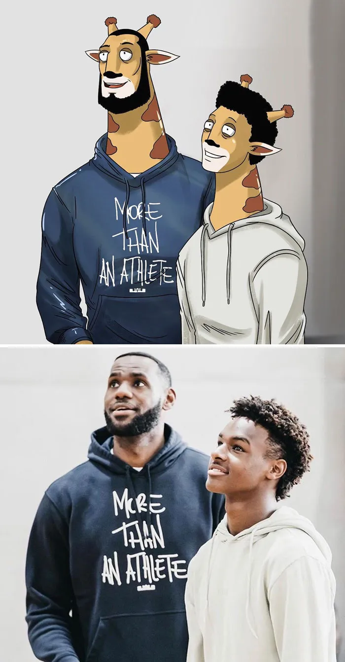 LeBron James Had His Instagram Recreated In A Cartoony Animal Style By A Fan Who's An Artist