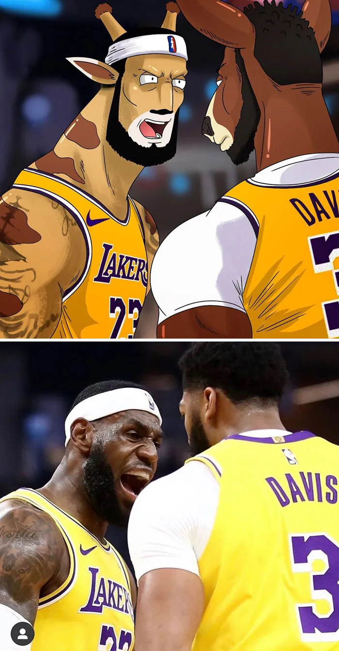 LeBron James Had His Instagram Recreated In A Cartoony Animal Style By A Fan Who's An Artist