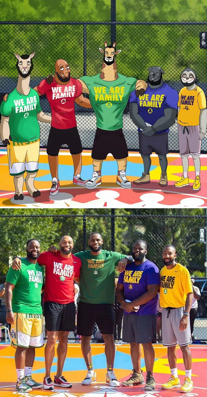 LeBron James Had His Instagram Recreated In A Cartoony Animal Style By A Fan Who's An Artist