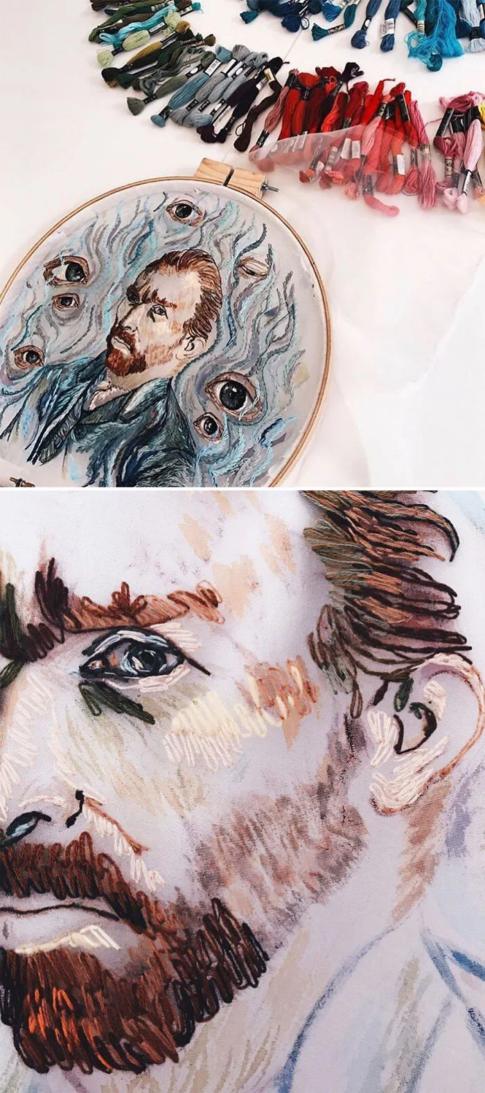 I Stitch Colorful Threads Into Tulle To Create a 3D-Effect On My Artwork (30 Pics)
