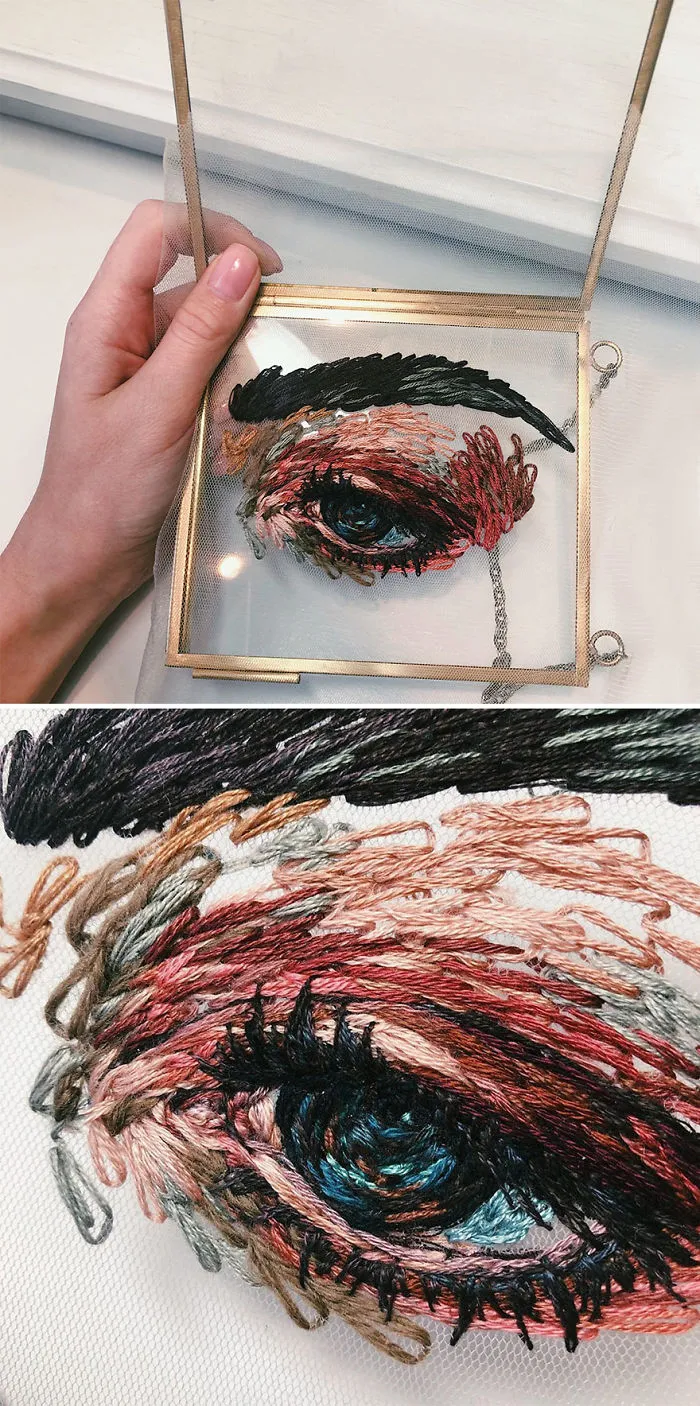 I Stitch Colorful Threads Into Tulle To Create a 3D-Effect On My Artwork (30 Pics)