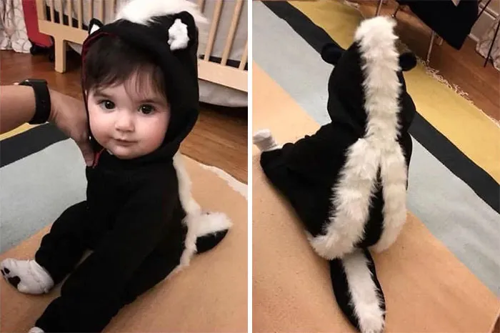 Mi Mejor Amiga Hizo Un Disfraz De Una Mofeta Para El Primer Halloween De Mi Hija