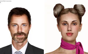 People From Around The World Edited These Man And Woman Headshots To Look Trendy In Their Country (27 Pics)