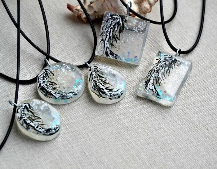Winter Epoxy Pendant