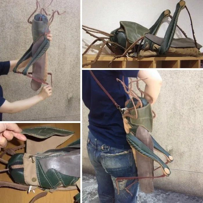 Este artista japonés crea bolsos y accesorios en forma de bichos y otras criaturas, y su aspecto es muy real (35 imágenes)