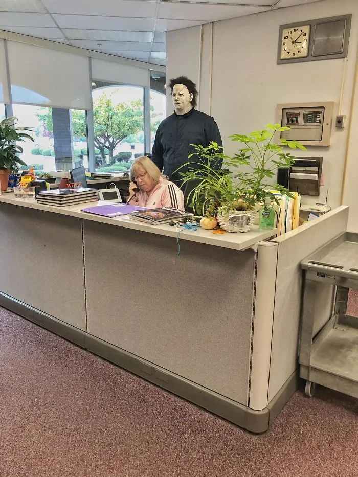 No... No... No... You’re On The Wrong Side Of The Desk, Michael. We’ve Talked About Walking Up Behind People Like That. (Mrs. Mattioda Is Going To Be Less Than Pleased With You...)