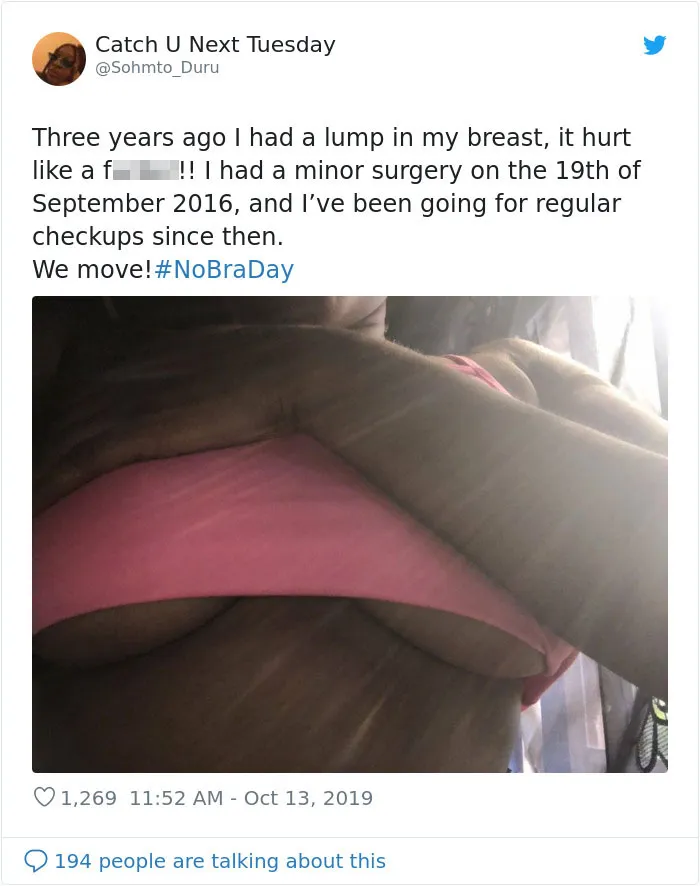 23 Powerful 'No Bra Day' Tweets That Raise Awareness About Breast Cancer