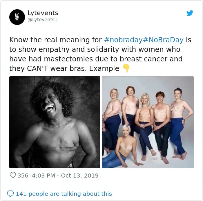 23 Powerful 'No Bra Day' Tweets That Raise Awareness About Breast Cancer