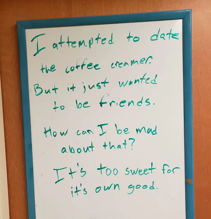 Guy Writes The Stupidest Jokes On A Board At Work Hoping Someone Will Stop Him One Day (24 Pics)