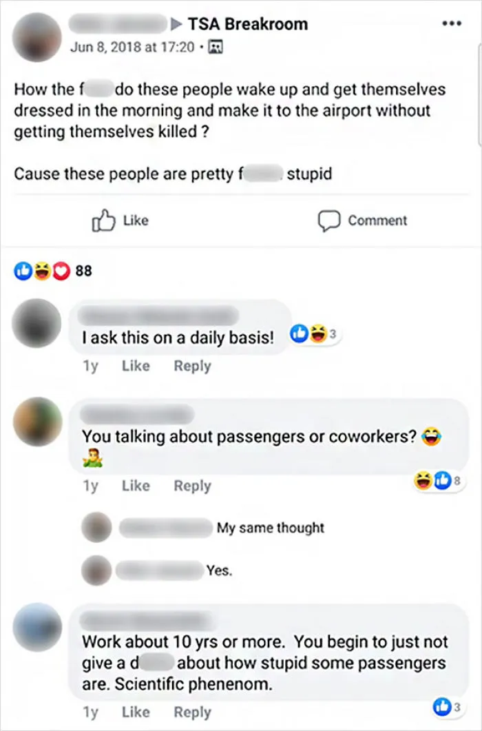 Turns Out, TSA Employees Have A Secret Facebook Group With 18,000 People And Here Are Some Of Their Worst Vents