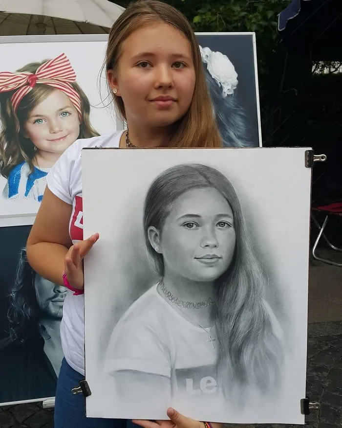 Russian Street Artist Draws Realistic Portraits In One Hour (30 Pics)