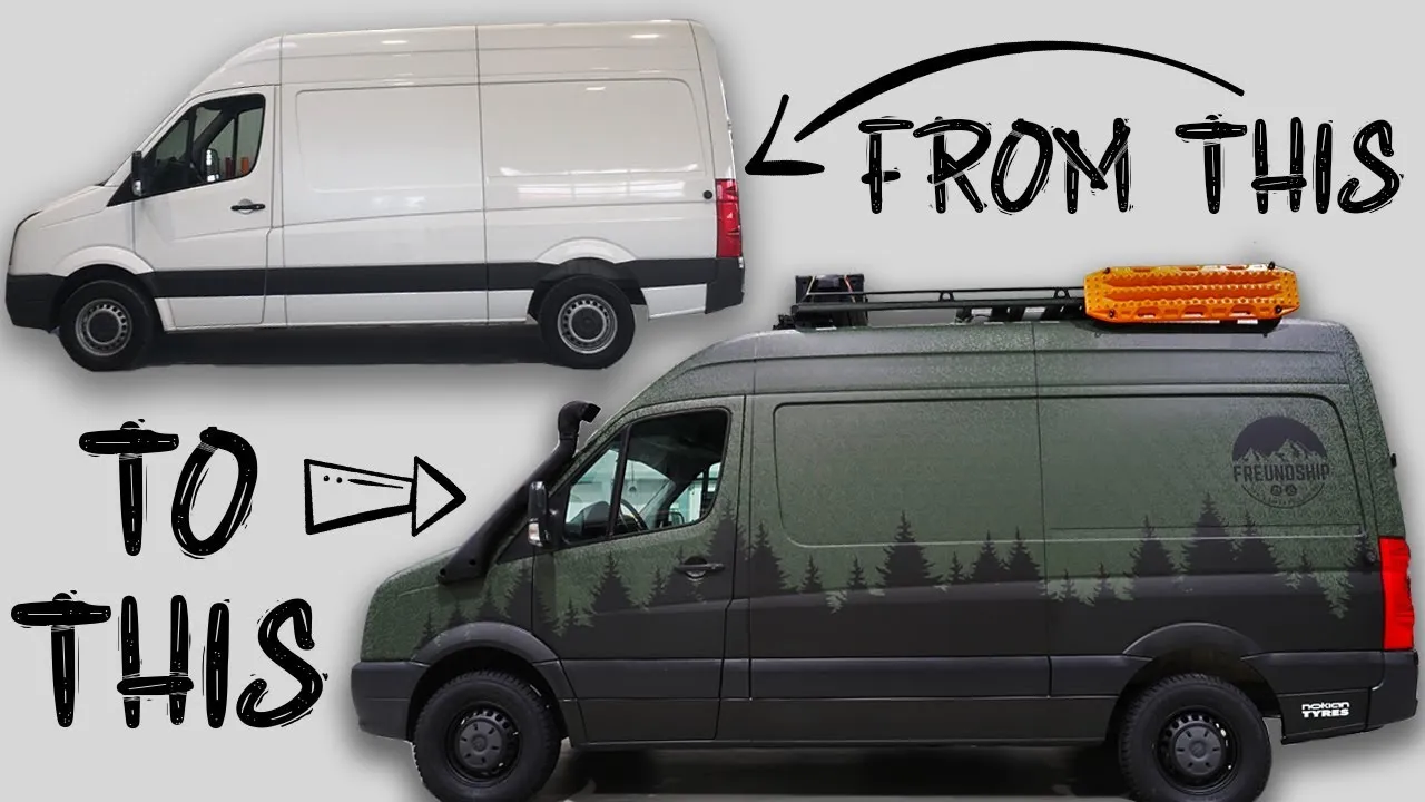 Van Conversion – Vw Crafter Campervan Full Wrap 3m Shadow Military Green In 2 Minutes