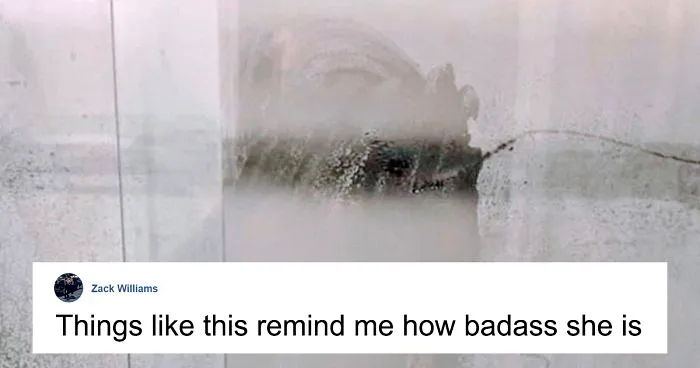 Dad's Shower Door Pics Goes Viral Along With Recognition Of His Stay-At-Home Wife's Work