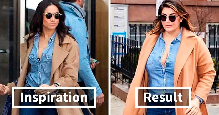 Woman Shows Herself Dressing Like Celebrities To Show That You Don't Have To Be Skinny To Look Good