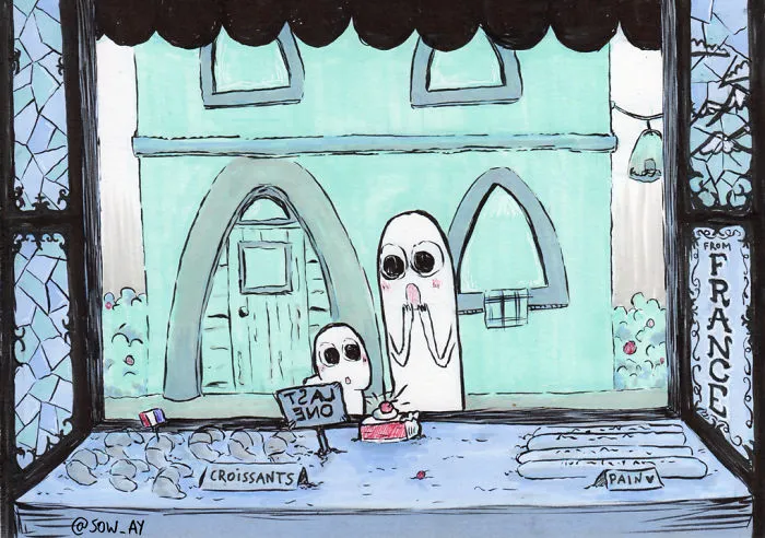 The Adventures Of A Little Ghost And His Cute Dog That I Drew For This Year's Inktober