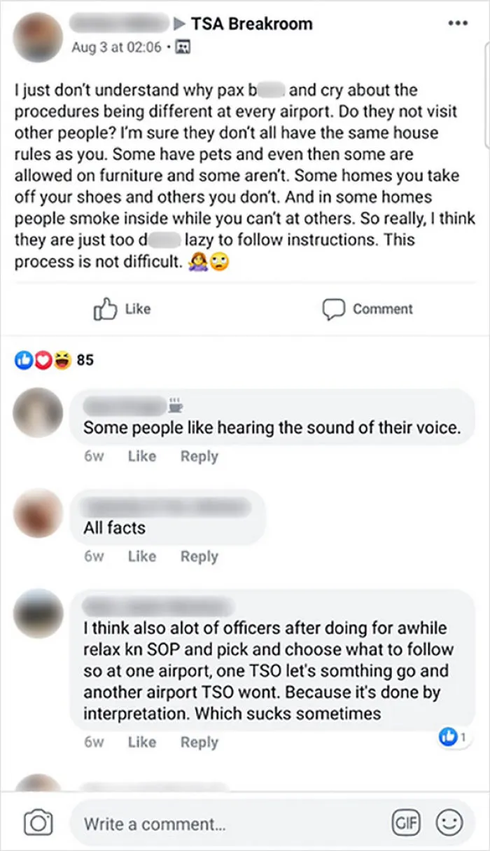 Turns Out, TSA Employees Have A Secret Facebook Group With 18,000 People And Here Are Some Of Their Worst Vents