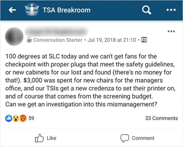 Turns Out, TSA Employees Have A Secret Facebook Group With 18,000 People And Here Are Some Of Their Worst Vents