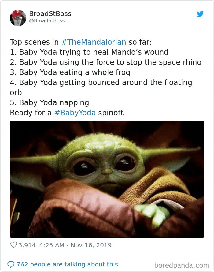 Grogu from The Mandalorian looking adorable, capturing top Baby Yoda meme moments.