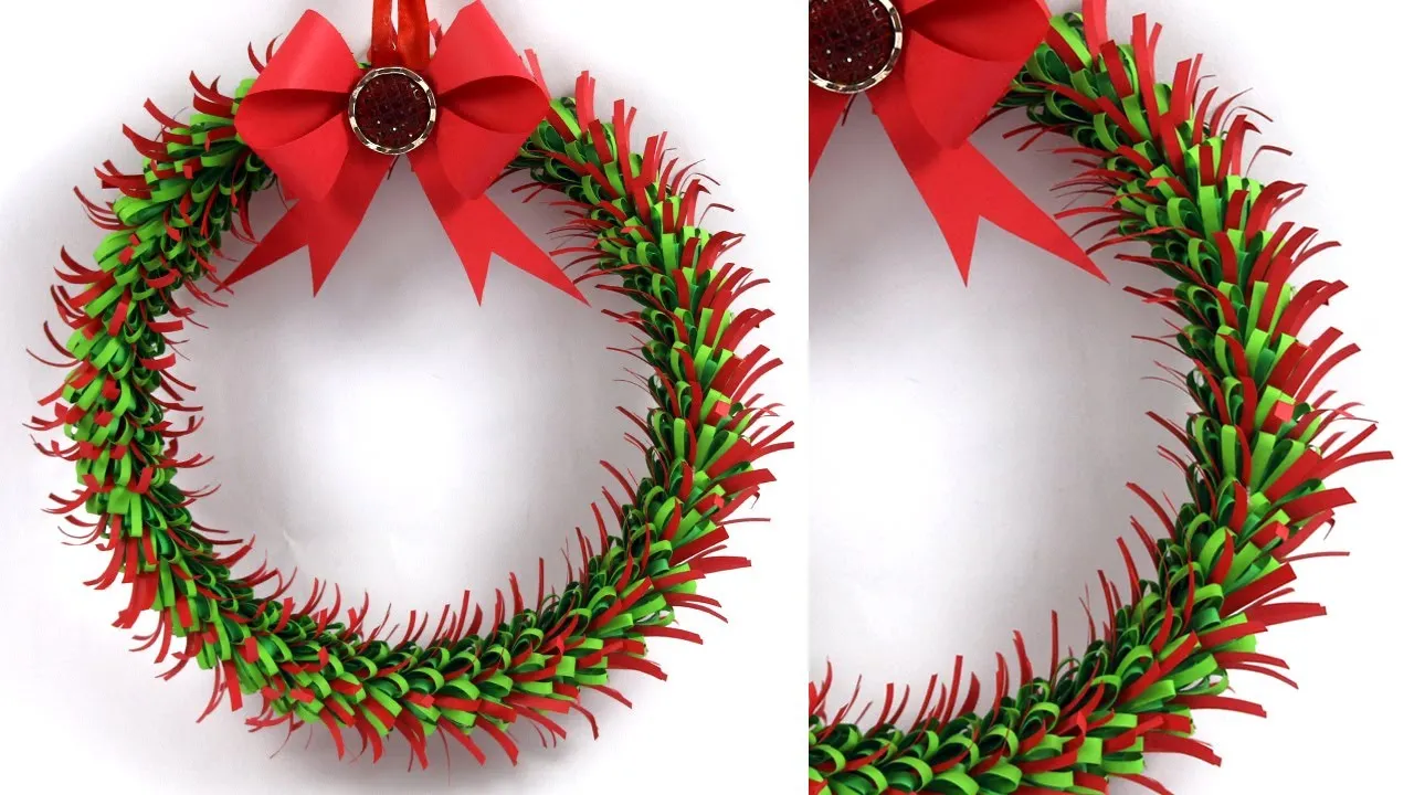 Easy DIY Paper Wreath For Christmas-Paper Christmas Wreath-How To Make DIY Christmas Wreath
