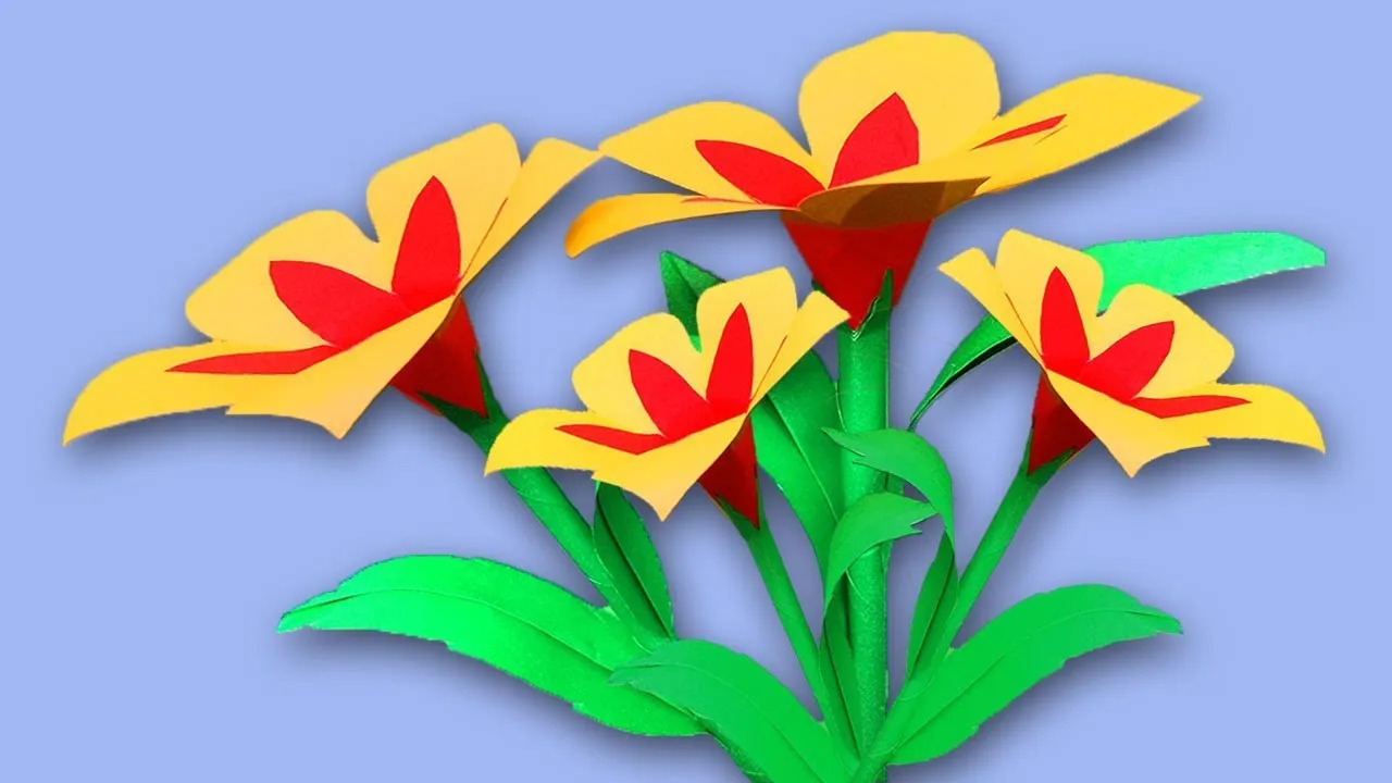 How To Make Easy Paper Flowers Decorations DIY | Flower Making With Paper