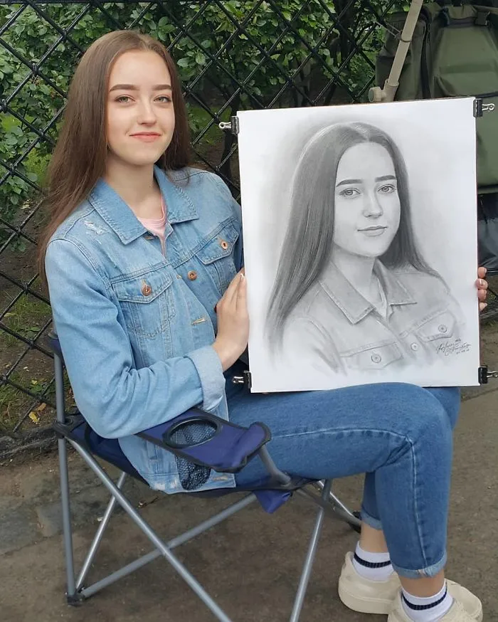 Russian Street Artist Draws Realistic Portraits In One Hour (30 Pics)
