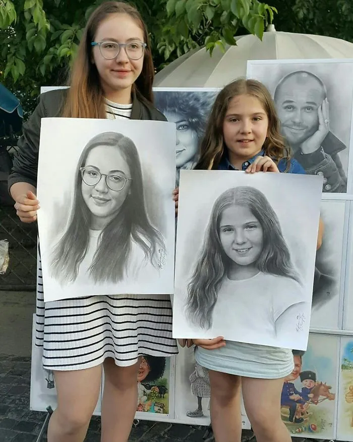 Russian Street Artist Draws Realistic Portraits In One Hour (30 Pics)
