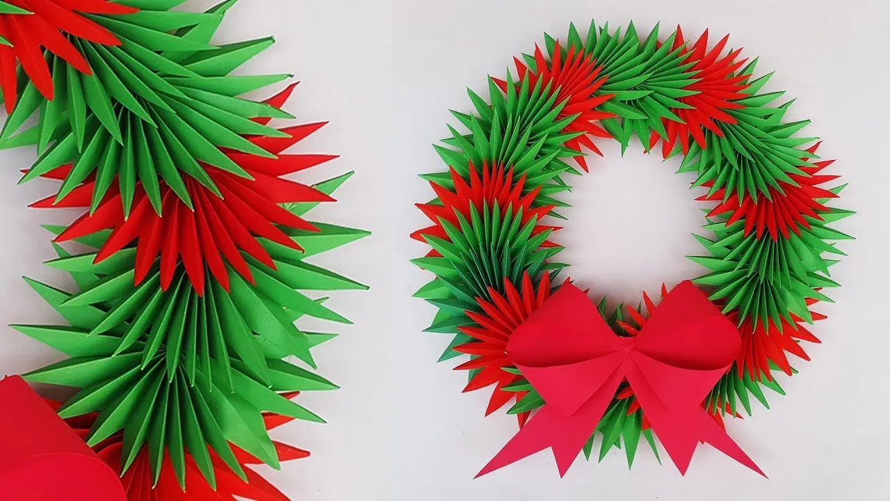 Paper Christmas Wreath | Paper Wreath For Christmas Decorations Ideas | DIY X-Mas Crafts