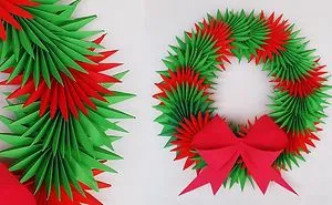 Paper Christmas Wreath | Paper Wreath For Christmas Decorations Ideas | DIY X-Mas Crafts