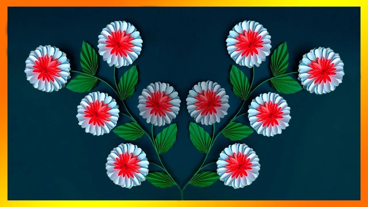 Easy Wall Decoration Ideas | Paper Flowers Wall Hanging | DIY Paper Crafts Wall Decor