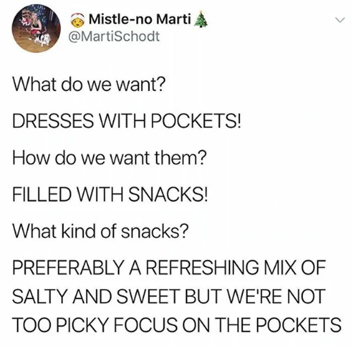 30 Posts That Show How Much Women Want Pockets In Their Clothes